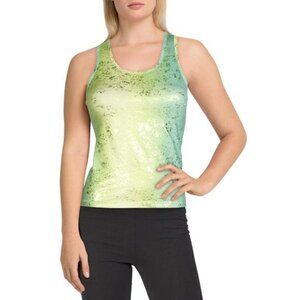 TEREZ FOIL PRINT RACERBACK SCOOPNECK ACTIVEWEAR FITNESS TANK TOP